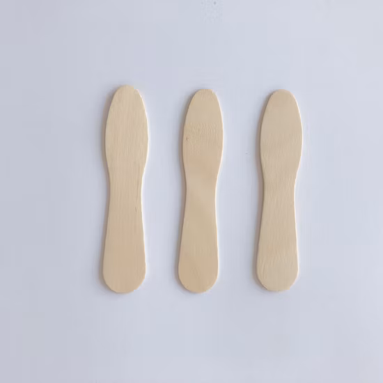 Disposable Clear Birch Wood Tasting Ice Cream Spoon
